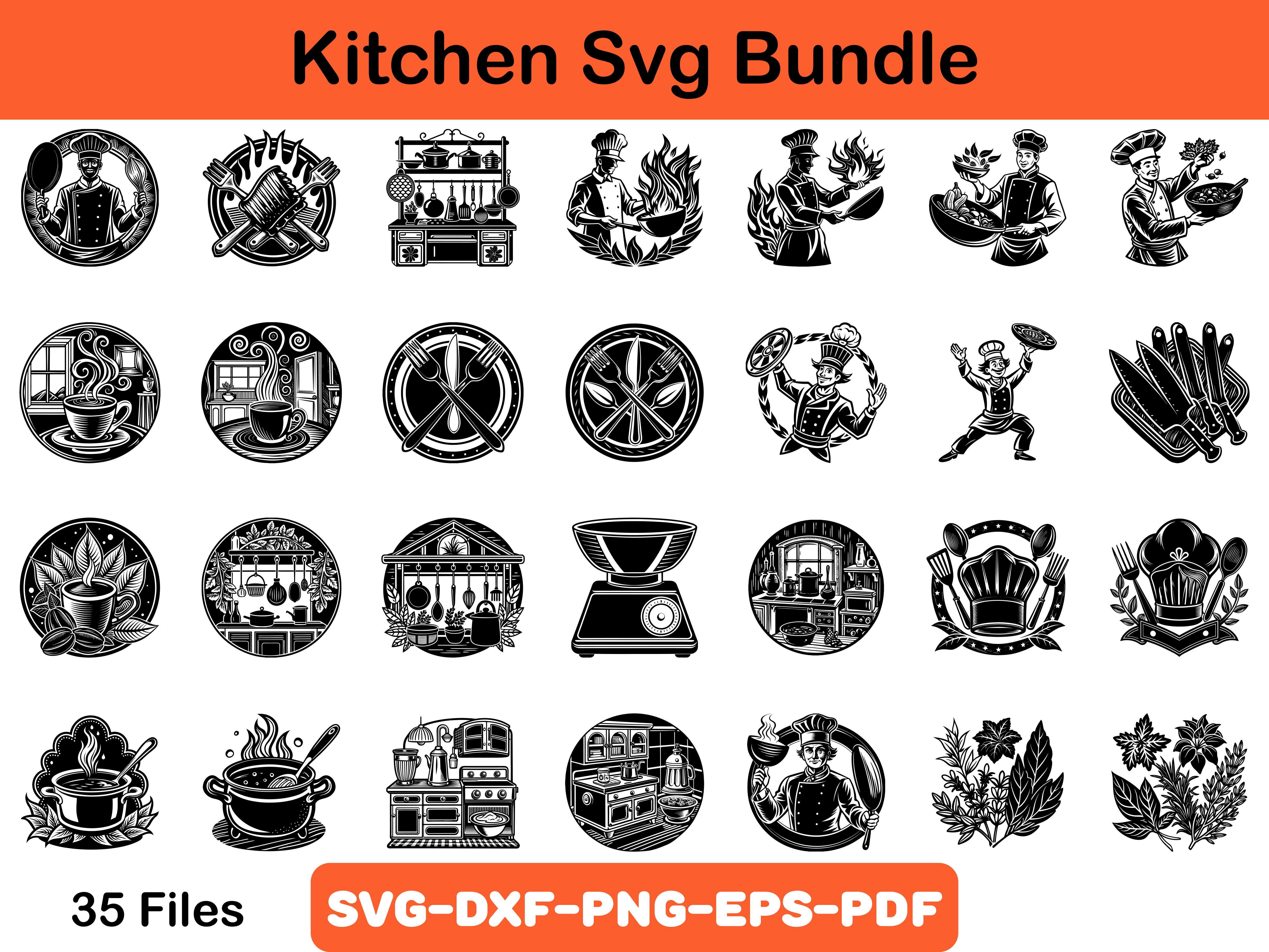 Kitchen Svg Bundle, Cooking SVG Bundle Graphic by Creativity Designer ...