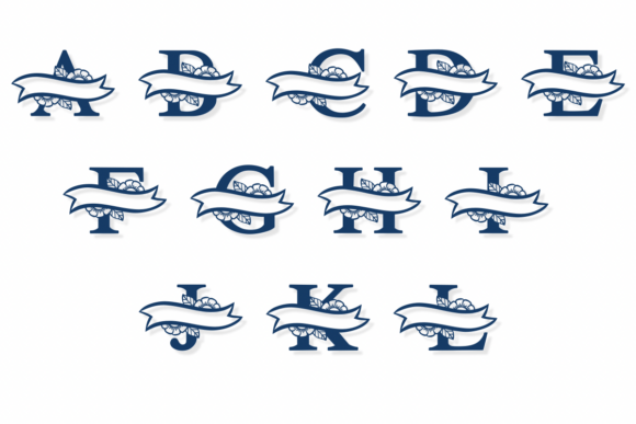 Monogram Blossom Font PNG with transparent background - Preview 1