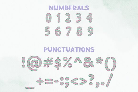Pastel Curve Font PNG with transparent background - Preview 2