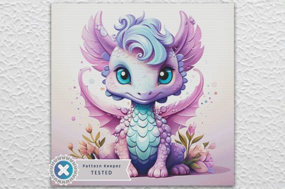Pink Dragon Cross Stitch Pattern PDF