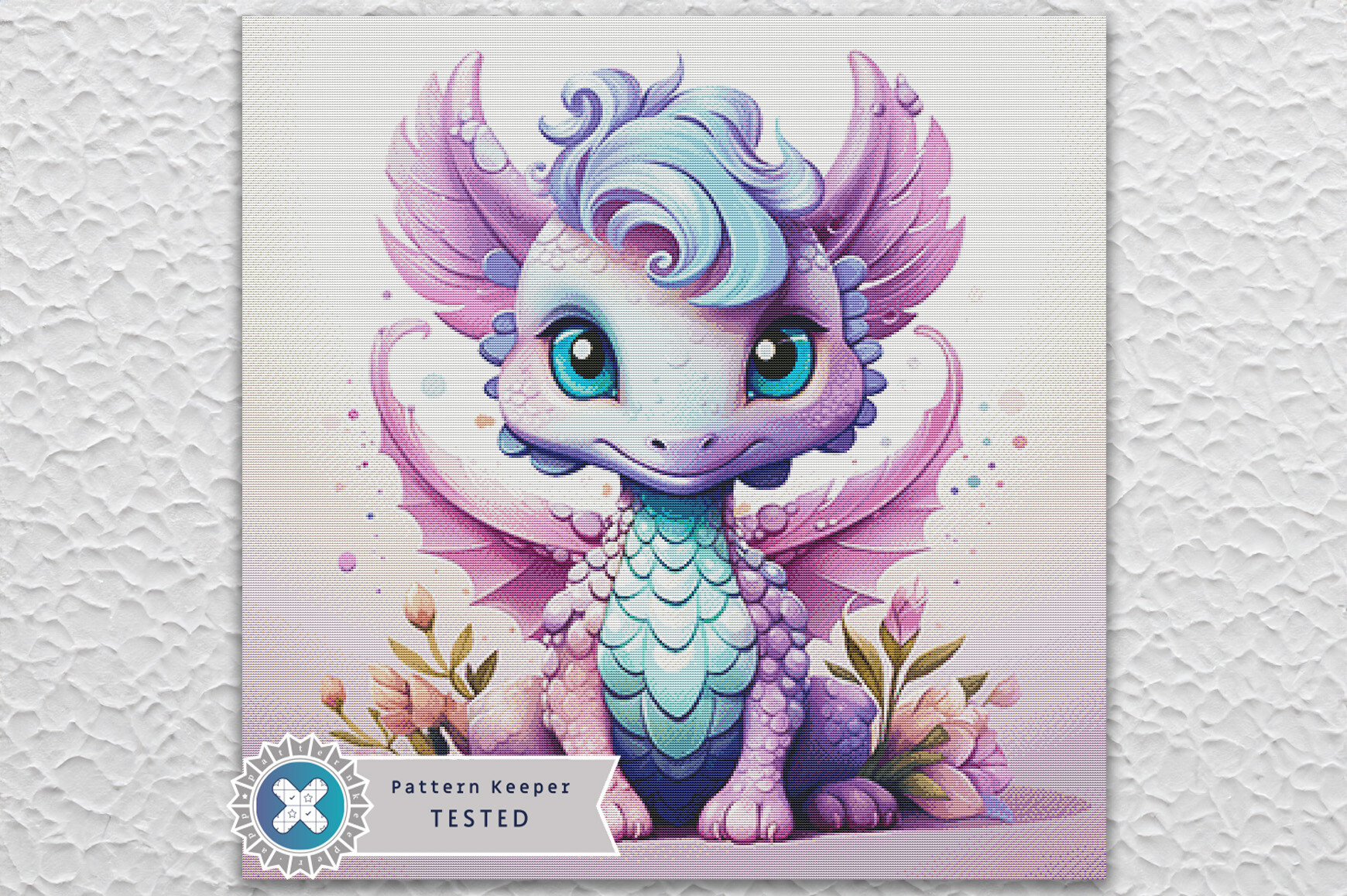 Pink Dragon Cross Stitch Pattern PDF