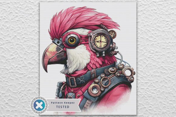 Steampunk Parrot Cross Stitch Pattern