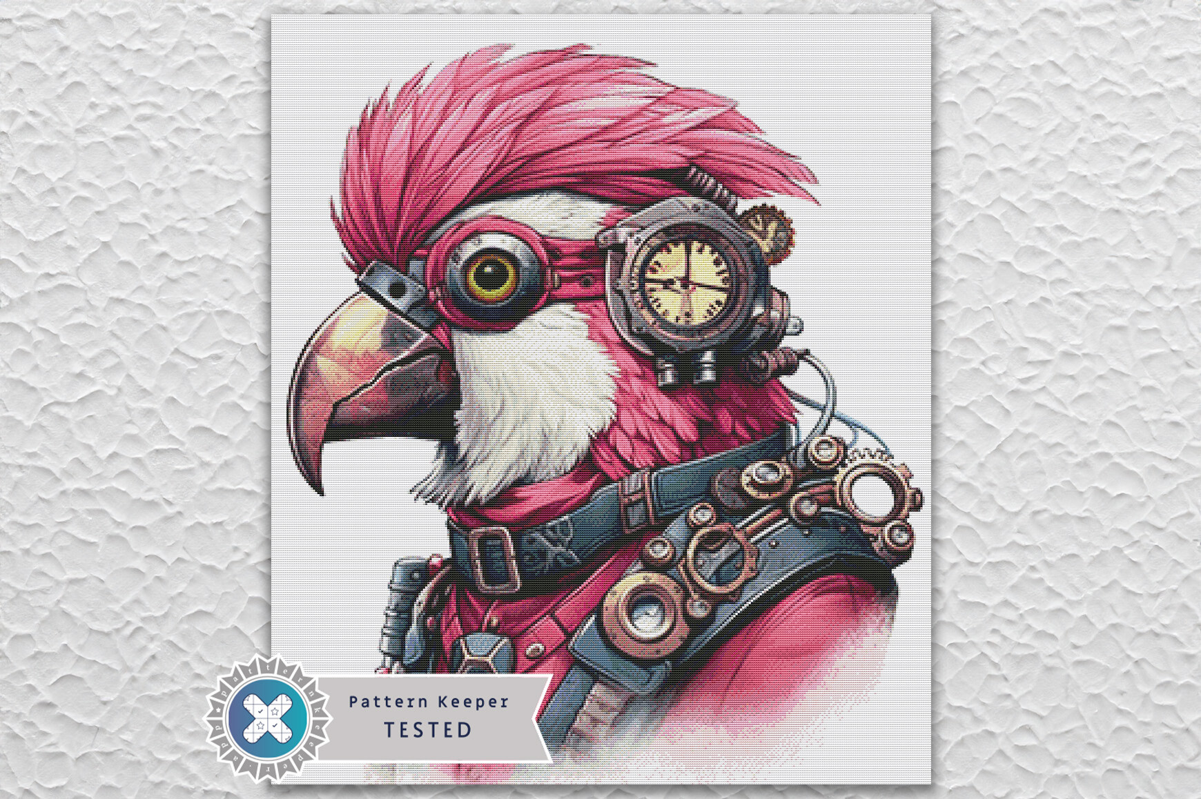 Steampunk Parrot Cross Stitch Pattern