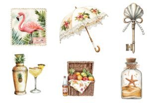 Vintage Summer Tropical Clipart Graphic by Dreamshop · Creative Fabrica