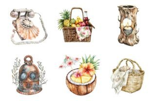Vintage Summer Tropical Clipart Graphic by Dreamshop · Creative Fabrica