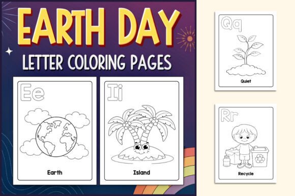 Earth Day Letter Coloring Pages for Kids