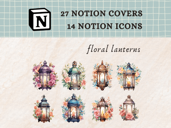Floral Lanterns Notion Icons
