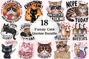 Funny Cats Sublimation Quotes Bundle Graphic by Ak Artwork · Creative ...