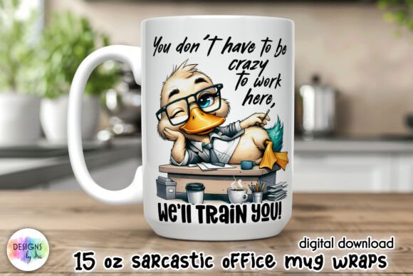Office Life Funny Mug Wrap Design