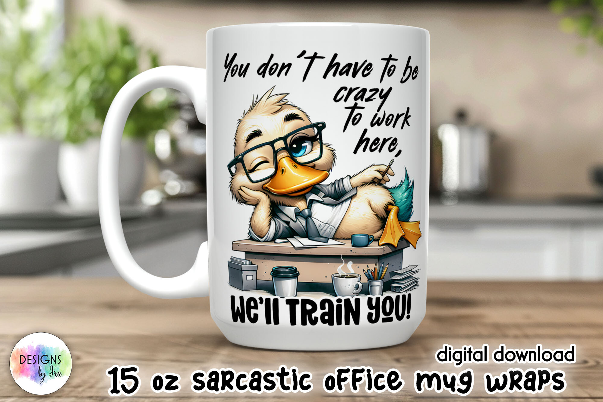 Office Life Funny Mug Wrap Design