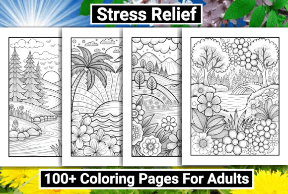 Preview of Stress Relief Adult Coloring Pages adult coloring pages