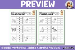 Syllables Worksheets-Syllable Counting Graphic by METINEE ART WORK ...