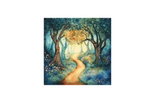 Whimsical Enchanted Forest Background Graphic by pcudesigns · Creative ...