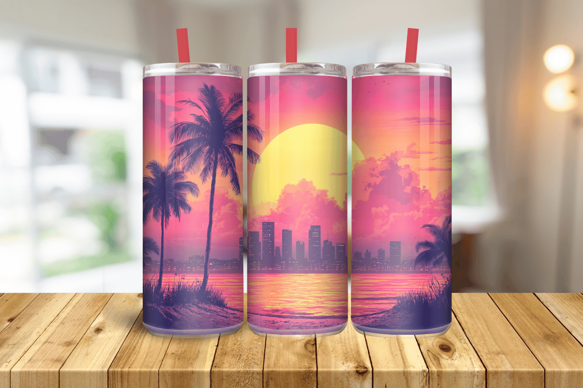 Beach Tumbler Wrap Design 20oz PNG Graphic by Magic Creative · Creative ...