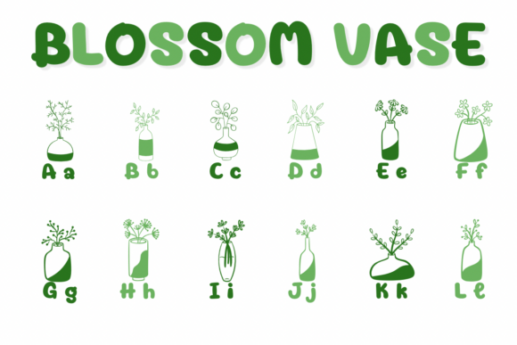 Blossom Vase Font PNG with transparent background - Preview 1