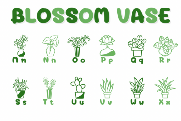 Blossom Vase Font PNG with transparent background - Preview 2