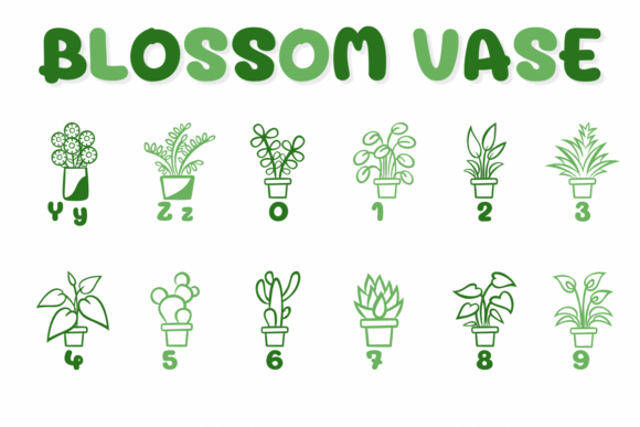 Blossom Vase Font PNG with transparent background - Preview 3