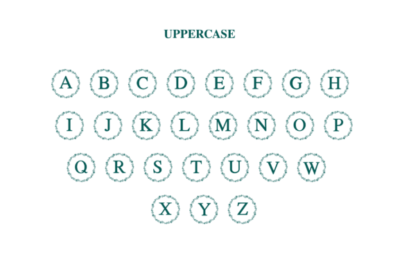 Floral Wreath Monogram Font - Preview 6