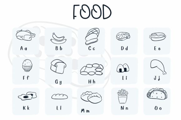 Food Font PNG with transparent background - Preview 1
