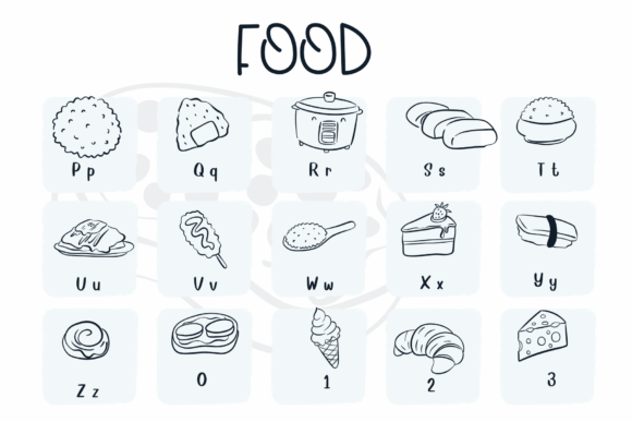 Food Font PNG with transparent background - Preview 2