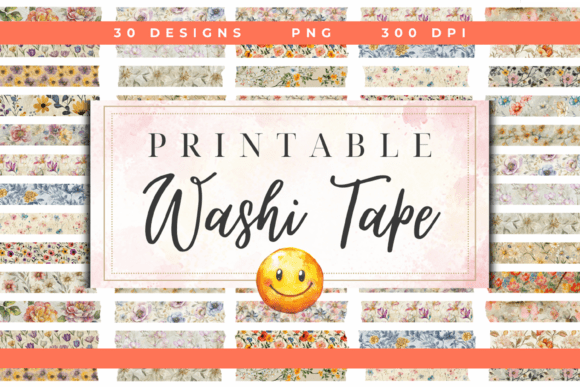Spring Florals Washi Tape Printable