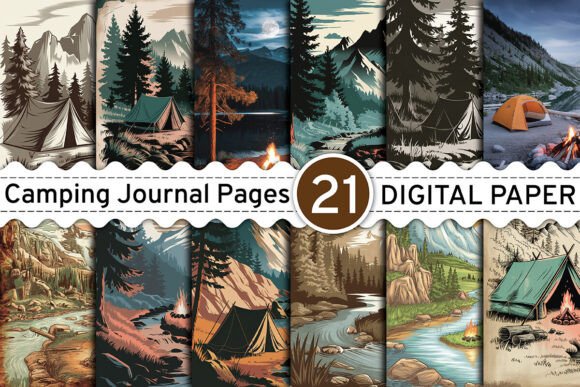 Vintage Camping Junk Journal Pages