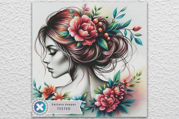 Woman Portrait Cross Stitch Pattern PDF