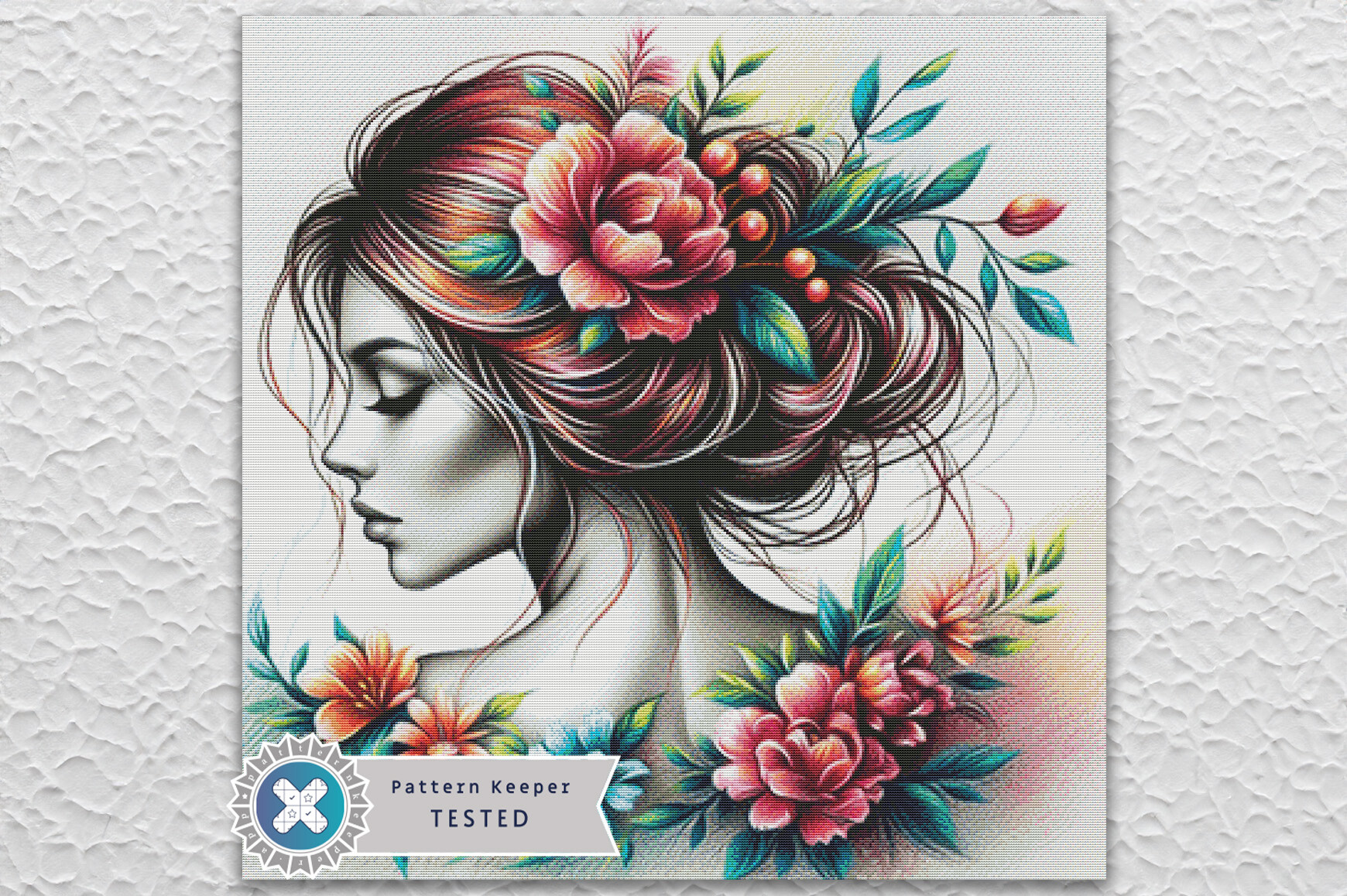 Woman Portrait Cross Stitch Pattern PDF