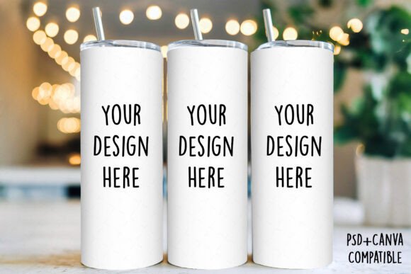 20oz Skinny Tumbler Mockup for Canva