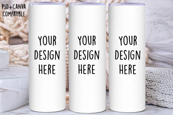 20oz Skinny Tumbler Mockup for Canva