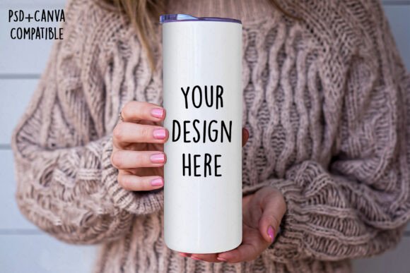 20oz Skinny Tumbler Mockup for Canva