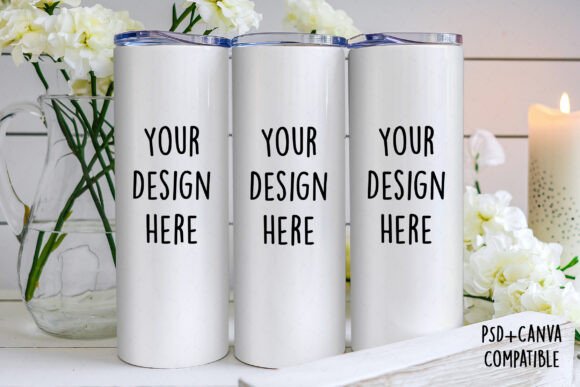 20oz Skinny Tumbler Mockup for Canva