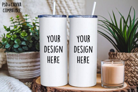 20oz Skinny Tumbler Mockup for Canva