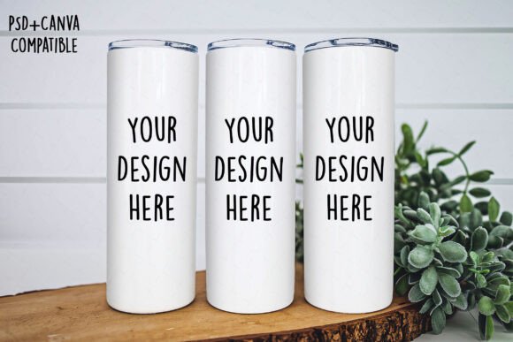 20oz Skinny Tumbler Mockup for Canva