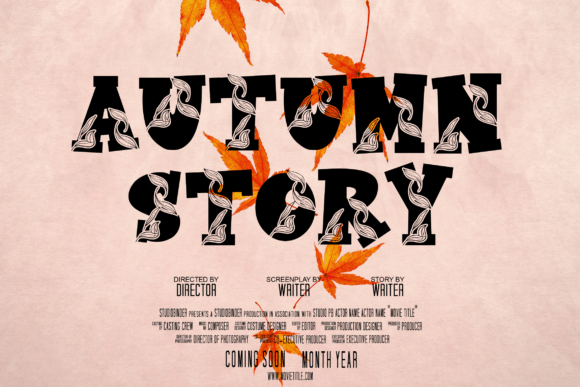 Autumn College Font PNG with transparent background - Preview 3