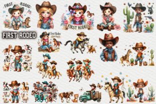 First Rodeo Watercolor Clipart Graphic by rembrantd.ulya · Creative Fabrica