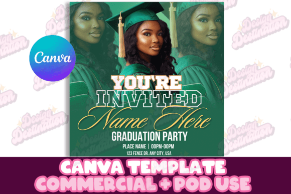 Graduation Invitation Canva Template