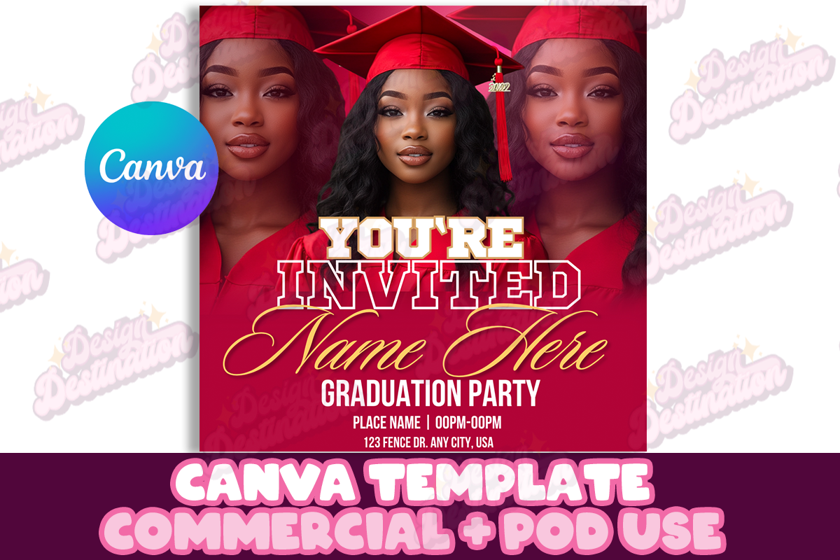 Graduation Invitation Canva Template