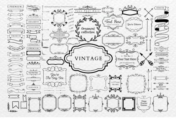 Hand Drawn Frames, Banners & Ribbons