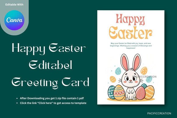 Happy Easter Greeting Card Portrait