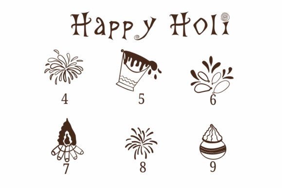 Happy Holi Font PNG with transparent background - Preview 3