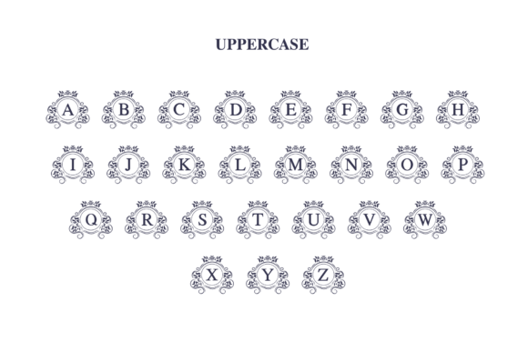 Luxury Monogram Font PNG with transparent background - Preview 5