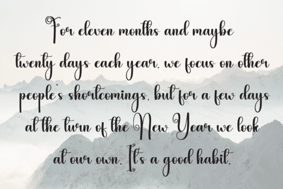 Simple Blooming Font PNG with transparent background - Preview 5