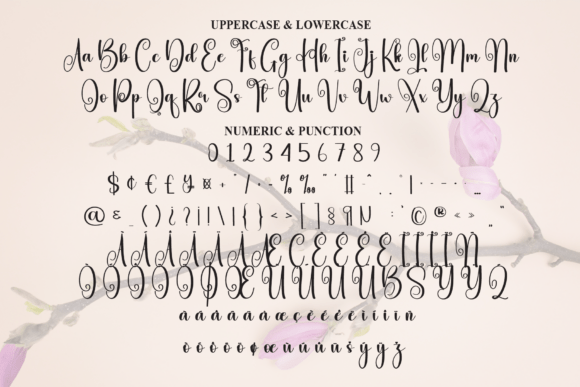 Simple Blooming Font PNG with transparent background - Preview 6