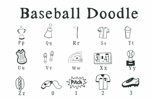 Baseball Doodle Font - Preview 2