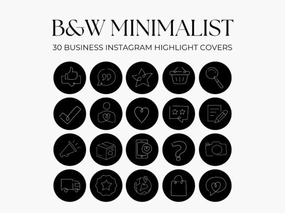 Monochrome Business Instagram Highlight Cover Pack