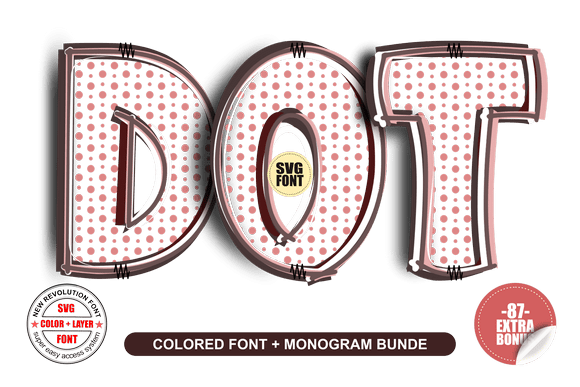Dot Color Fonts Font By INZ Creations
