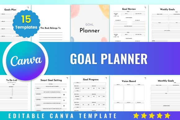 Editable Goal Planner Kdp Canva Graphic by BoudaTemplate · Creative Fabrica