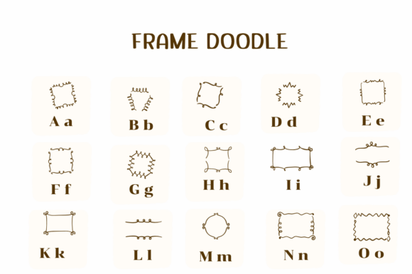 Frame Doodle Font PNG with transparent background - Preview 1