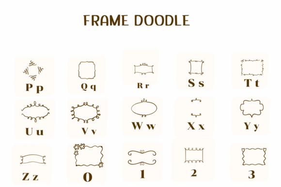 Frame Doodle Font PNG with transparent background - Preview 2